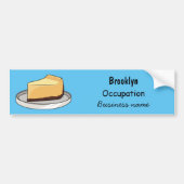 Cartoonillustratie van cheesecake bumpersticker (Voorkant)