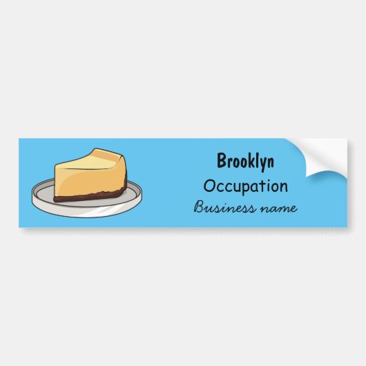 Cartoonillustratie van cheesecake bumpersticker (Voorkant)