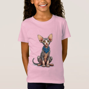 Cartoonillustratie van een Sphynx kat T-shirt
