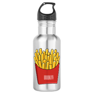 Cartoonillustratie van Franse frieten Waterfles