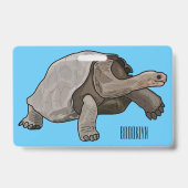 Cartoonillustratie van Galapagos-schildpad Badge (Achterkant)
