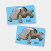 Cartoonillustratie van Galapagos-schildpad Badge (Voor- en achterkant)