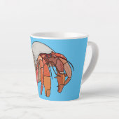 Cartoonillustratie van heremietkreeft latte mok (Rechterhoek)