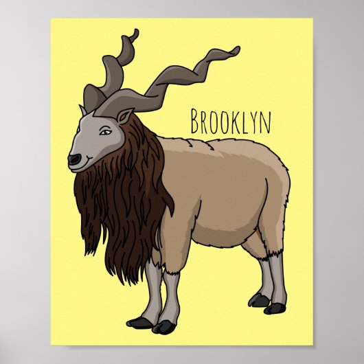 Cartoonillustratie van markhorgeit poster (Voorkant)