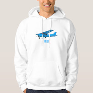 Cartoonillustratie van vliegtuig met vaste vleugel hoodie