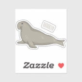 Cartoonillustratie van zeeolifant sticker (Vel)