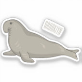Cartoonillustratie van zeeolifant sticker (Voorkant)
