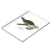 Cartoonillustratie van zeeschildpad notitieboek (Linkerzijde)