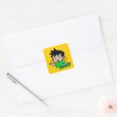 Cartoonish Good Luck Vierkante Sticker (Envelop)