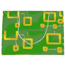 Cartoonish Groene Geometrische Gift Bag Groot Cadeauzakje