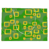 Cartoonish Groene Geometrische Gift Bag Groot Cadeauzakje (Achterkant)