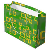 Cartoonish Groene Geometrische Gift Bag Groot Cadeauzakje (Achterkant Gekanteld)