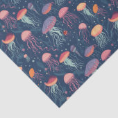 Cartoonish Jellyfish Zee Life Repeteren Patroon Tissuepapier (Detail)