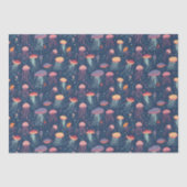 Cartoonish Jellyfish Zee Life Repeteren Patroon Tissuepapier (Voorkant)