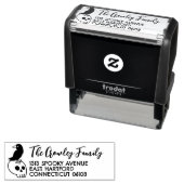 Cartoonish Skull & Raven Halloween Retouradres Zelfinktende Stempel (In situ)