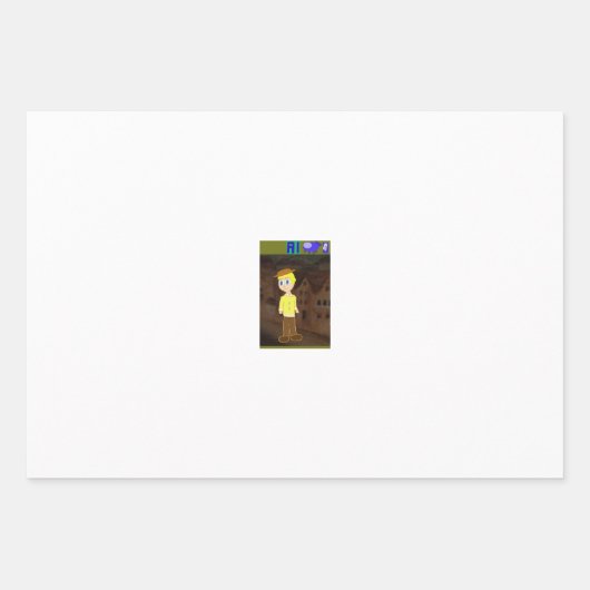 CartoonishGreen Wrapping Paper Flat Sheet Set van  (Voorkant 3)