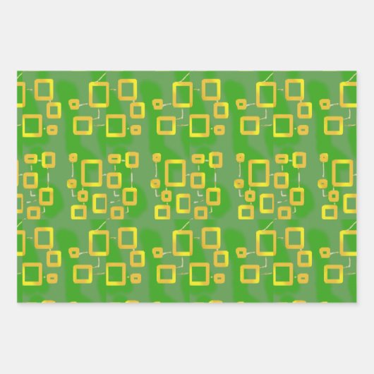 CartoonishGreen Wrapping Paper Flat Sheet Set van  (Voorkant 2)