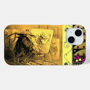  CARTOONIST DRAWING MONKEY MAN CARTOON iPhone 15 CASE