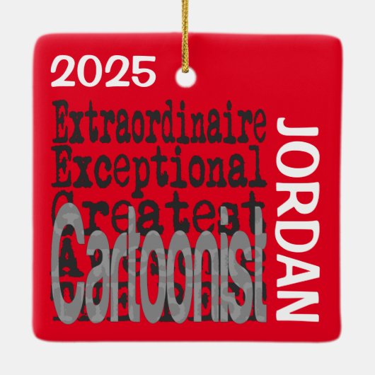 Cartoonist Extraordinaire Keramisch Ornament (Achterkant)