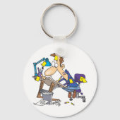 Cartoonist op Work Sleutelhanger (Achterkant)