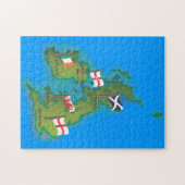 Cartoonkaart van de Britse Eilanden Legpuzzel (Horizontaal)