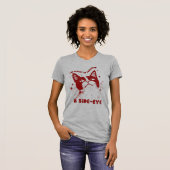Cartoonkat "Ik ben vloeiend in sarcasme en een zij T-shirt (Voorkant volledig)