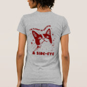 Cartoonkat "Ik ben vloeiend in sarcasme en een zij T-shirt (Achterkant)