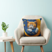 Cartoonkat op de maan kussen (Stoel)