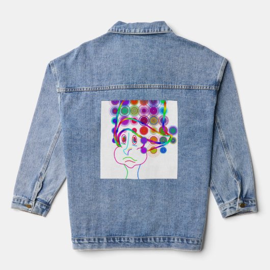 Cartoonkind Met Dwaas Hoedje Denim Jacket (Achterkant)