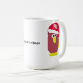 Cartoonkip in een kerstmuts koffiemok (Voorkant rechts)