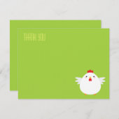 Cartoonkip (wit) | Platte bedankkaart Notitiekaartje (Voorkant / Achterkant)