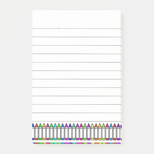 Cartoonkrijtpatroon Gelinieerd Post-it® Notes (Voorkant)
