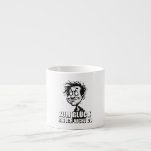 Cartoonkunst met "Gelukkig..."-citaat Espresso Kop