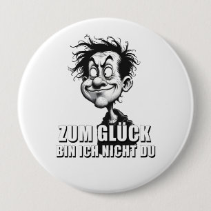 Cartoonkunst met "Gelukkig..."-citaat Ronde Button 4,0 Cm