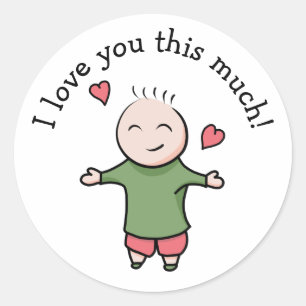 Cartoonman Ik hou zoveel van je Ronde Sticker