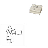 Cartoonman met blanco bord rubberstempel (Gestempeld)