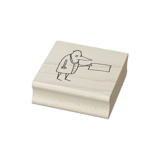 Cartoonman met blanco bord rubberstempel (Stempel)