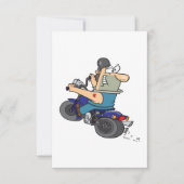 Cartoonman op een motor Uitnodigingen (Voorkant)