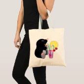 cartoonmops drinkt cocktail tote bag (Voorkant (product))