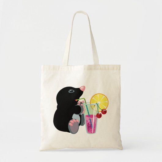 cartoonmops drinkt cocktail tote bag (Voorkant)