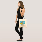 Cartoonmuis die kaas eet tote bag