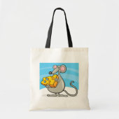 Cartoonmuis die kaas eet tote bag (Voorkant)