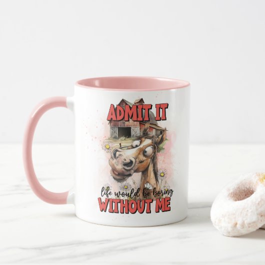 Cartoonpaard Mok (Met donut)