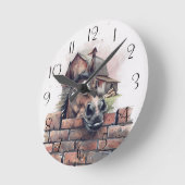 Cartoonpaard Ronde Klok (Hoek)