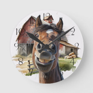 Cartoonpaard Ronde Klok