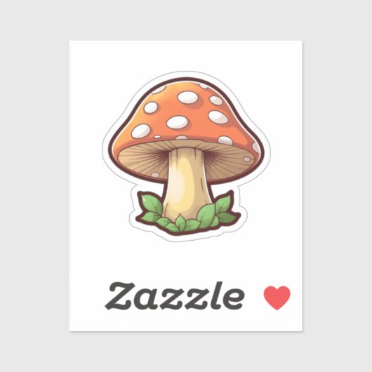 Cartoonpaddenstoel Sticker (Vel)