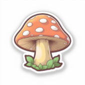 Cartoonpaddenstoel Sticker (Voorkant)