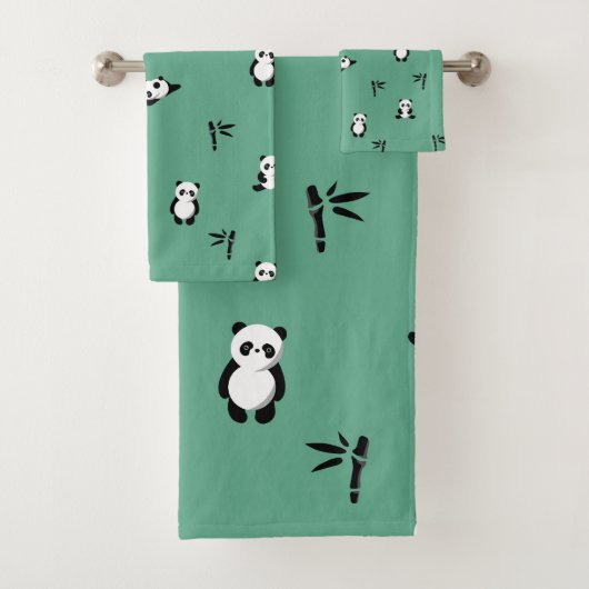 Cartoonpanda douchegordijn bad handdoek (Insitu)