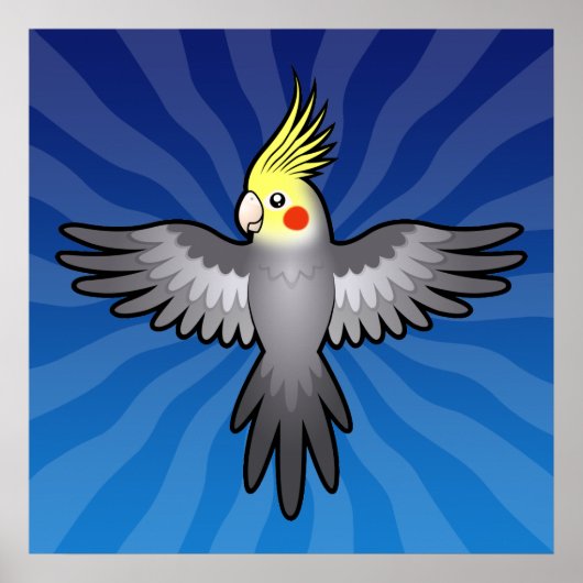 Cartoonparkiet Poster (Voorkant)