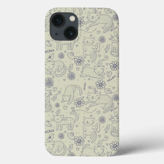 Cartoonpatroon met grappige katten Case-Mate iPhone case (Achterkant)